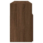 Mobile Porta TV con Luci LED Rovere Marrone 120x30x50 cm