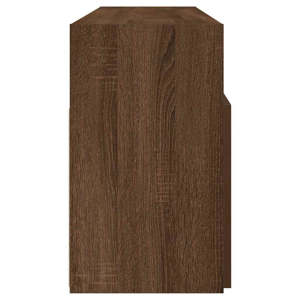 Mobile Porta TV con Luci LED Rovere Marrone 120x30x50 cm