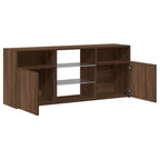 Mobile Porta TV con Luci LED Rovere Marrone 120x30x50 cm