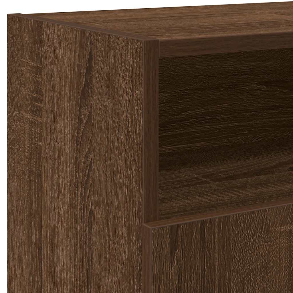 Mobile Porta TV con Luci LED Rovere Marrone 120x30x50 cm