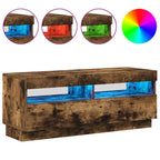 Mobile Porta TV con Luci LED Rovere Fumo 100x35x40 cm