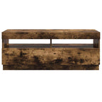 Mobile Porta TV con Luci LED Rovere Fumo 100x35x40 cm