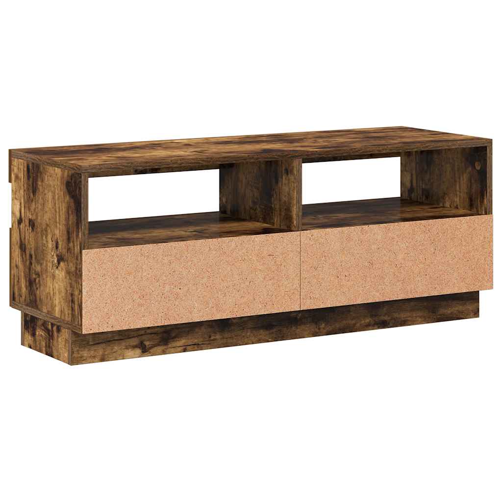 Mobile Porta TV con Luci LED Rovere Fumo 100x35x40 cm