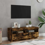Mobile Porta TV con Luci LED Rovere Fumo 100x35x40 cm