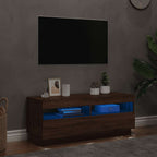 Mobile Porta TV con Luci LED Rovere Marrone 100x35x40 cm