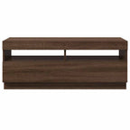Mobile Porta TV con Luci LED Rovere Marrone 100x35x40 cm