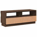Mobile Porta TV con Luci LED Rovere Marrone 100x35x40 cm