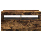 Mobile Porta TV con Luci LED Rovere Fumo 80x35x40 cm