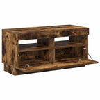 Mobile Porta TV con Luci LED Rovere Fumo 80x35x40 cm