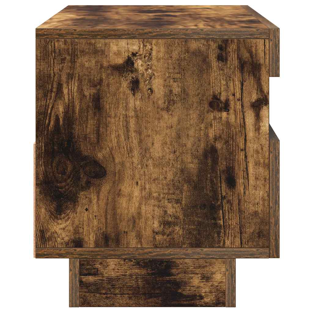Mobile Porta TV con Luci LED Rovere Fumo 80x35x40 cm