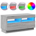 Mobile Porta TV con Luci LED Grigio Sonoma 80x35x40 cm