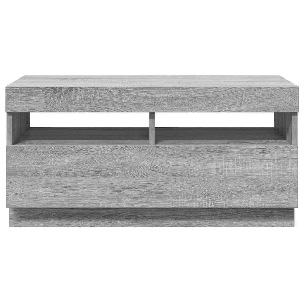 Mobile Porta TV con Luci LED Grigio Sonoma 80x35x40 cm