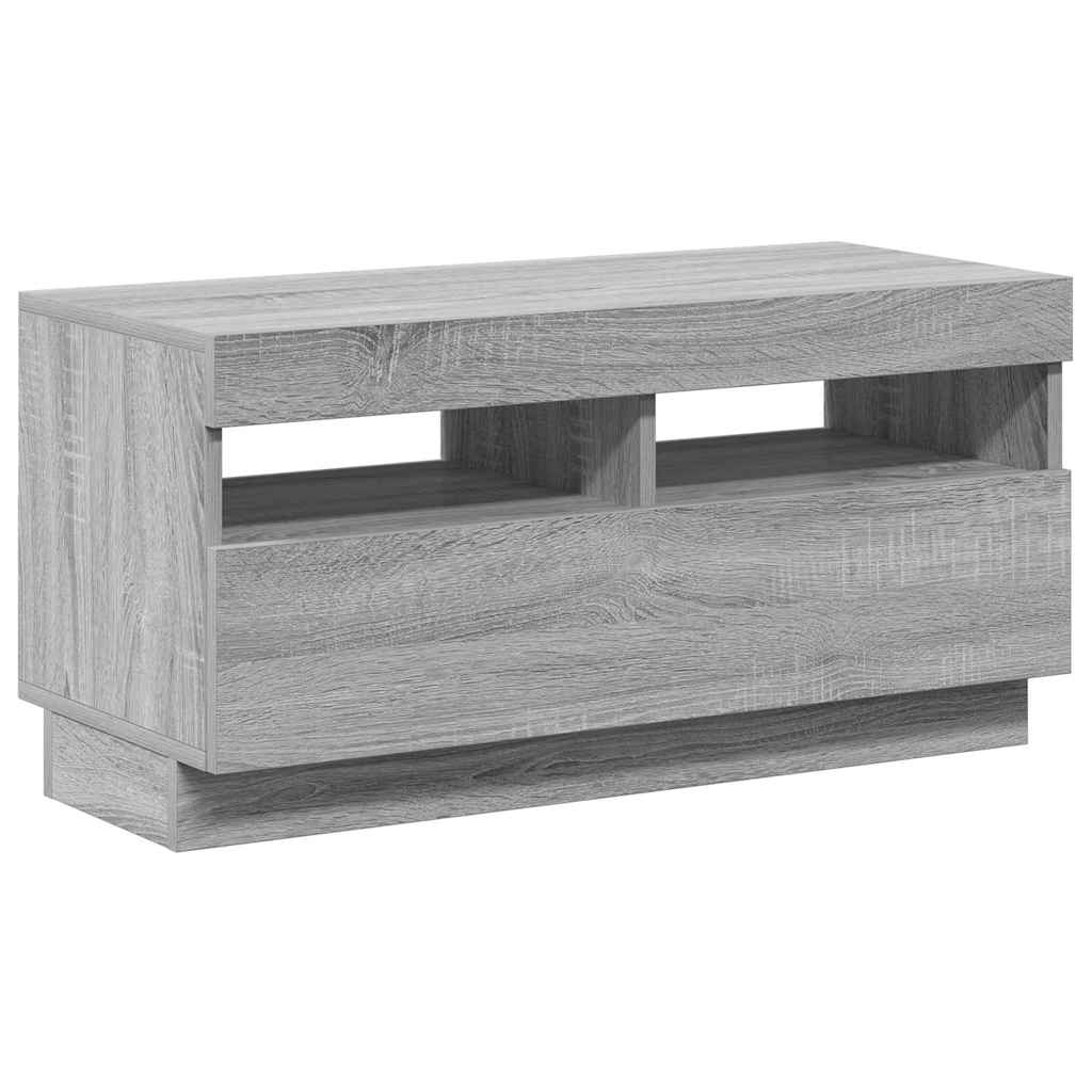 Mobile Porta TV con Luci LED Grigio Sonoma 80x35x40 cm