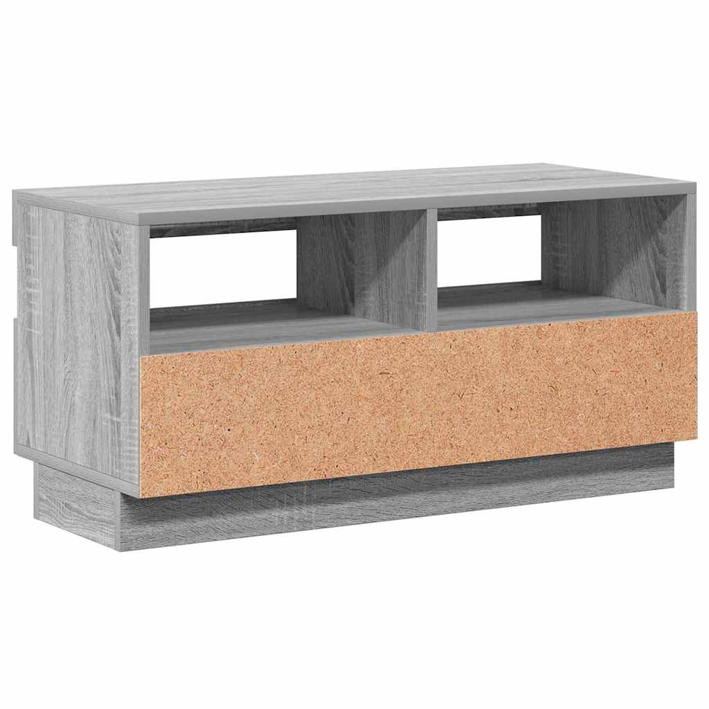 Mobile Porta TV con Luci LED Grigio Sonoma 80x35x40 cm