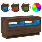 Mobile Porta TV con Luci LED Rovere Marrone 80x35x40 cm