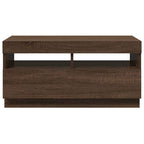Mobile Porta TV con Luci LED Rovere Marrone 80x35x40 cm