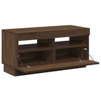 Mobile Porta TV con Luci LED Rovere Marrone 80x35x40 cm