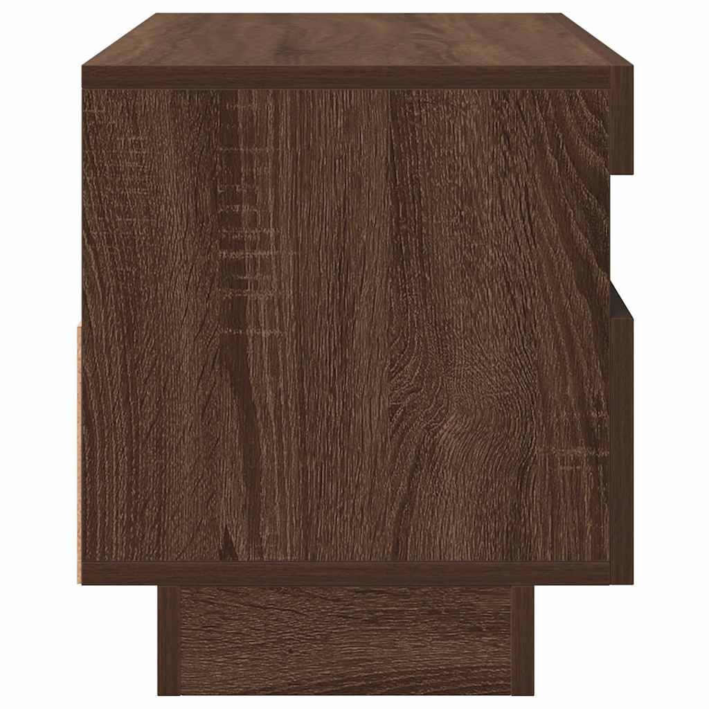 Mobile Porta TV con Luci LED Rovere Marrone 80x35x40 cm
