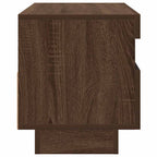 Mobile Porta TV con Luci LED Rovere Marrone 80x35x40 cm