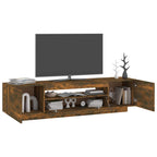 Mobile Porta TV con Luci LED Rovere Fumo 160x35x40 cm