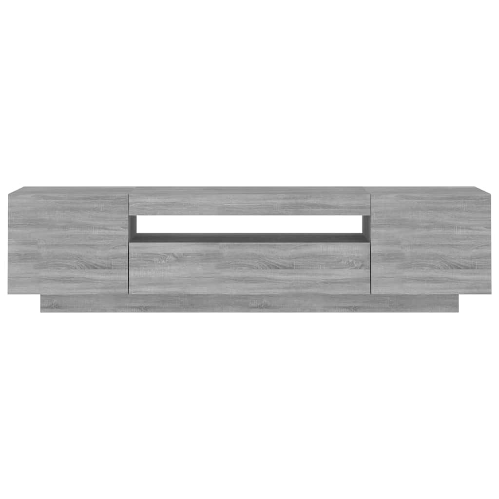 Mobile Porta TV con Luci LED Grigio Sonoma 160x35x40 cm