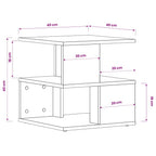 Tavolino Grigio Sonoma 40x40x40 cm in Legno Multistrato