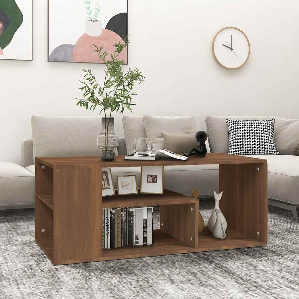 Tavolino Salotto Rovere Marrone 100x50x40cm Legno Multistrato