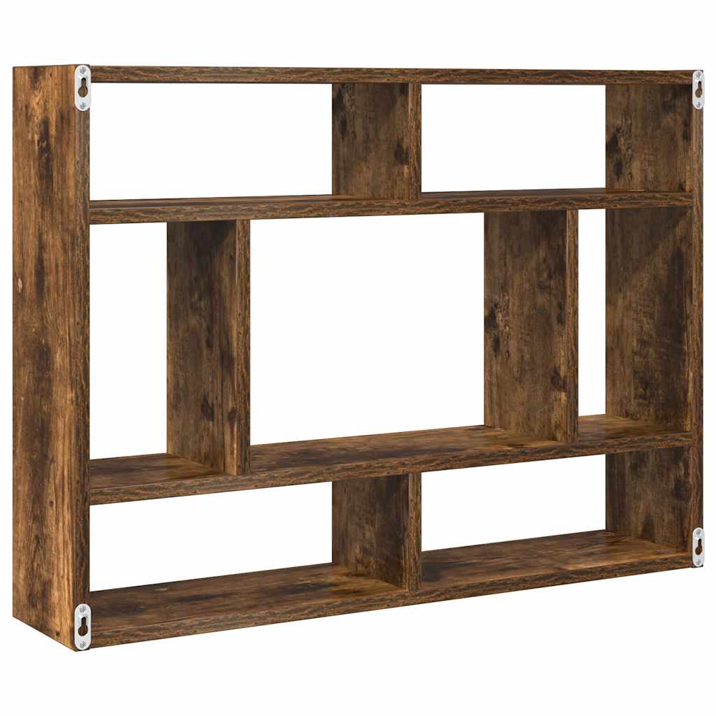 Mensola a Muro Rovere Fumo 75x16x55 cm in Legno Multistrato