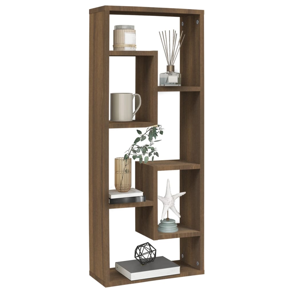Mensola a Muro Rovere Marrone 36x16x90 cm in Legno Multistrato