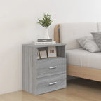 Comodini 2 pz Grigio Sonoma 50x32x60 cm