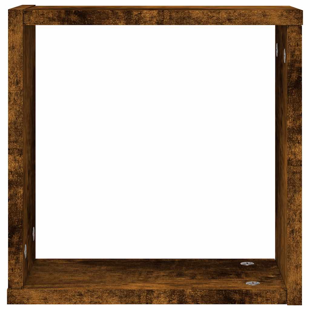 Mensole a Cubo 2 pz Rovere Fumo 30x15x30 cm