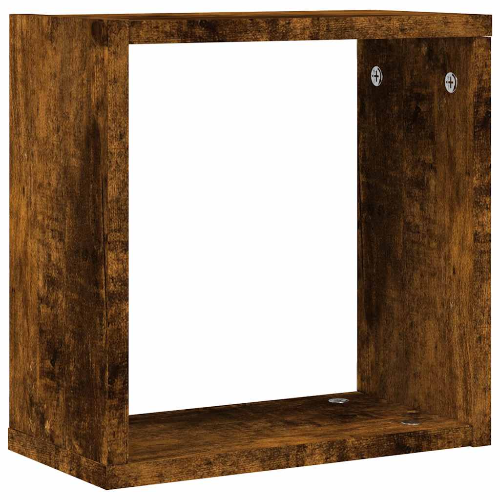 Mensole a Cubo 4 pz Rovere Fumo 30x15x30 cm