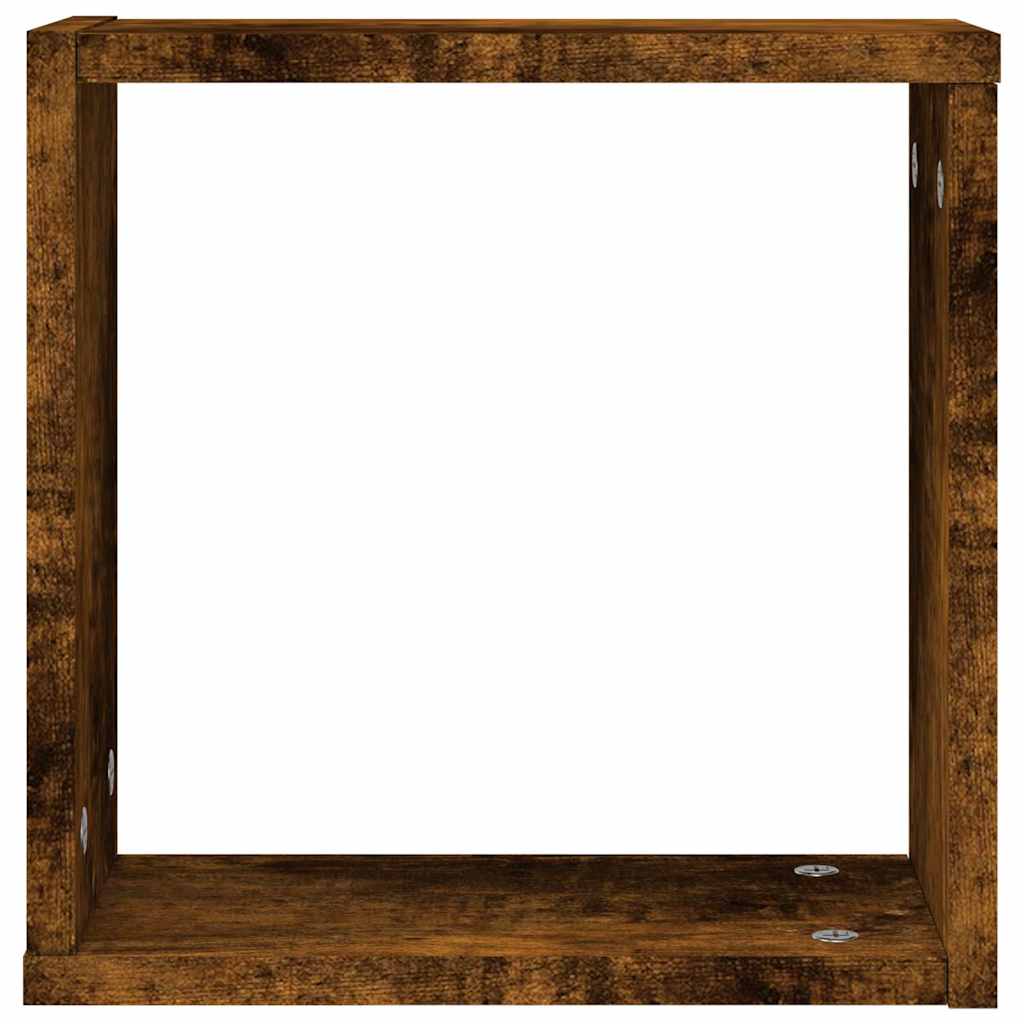 Mensole a Cubo 4 pz Rovere Fumo 30x15x30 cm