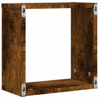 Mensole a Cubo 4 pz Rovere Fumo 30x15x30 cm
