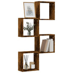 Mensole a Cubo 4 pz Rovere Fumo 30x15x30 cm
