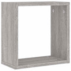 Mensole Parete a Cubo 6 pz Grigio Sonoma 30x15x30 cm