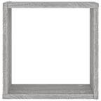 Mensole Parete a Cubo 6 pz Grigio Sonoma 30x15x30 cm