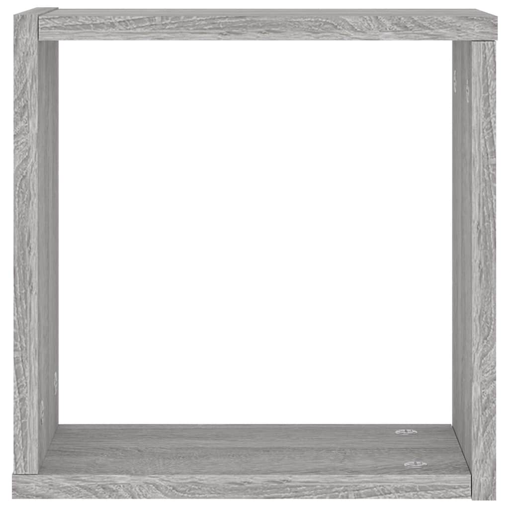 Mensole Parete a Cubo 6 pz Grigio Sonoma 30x15x30 cm