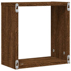 Mensole a Cubo 2 pz Rovere Marrone 30x15x30 cm