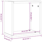 Mensole a Cubo 2 pz Rovere Marrone 30x15x30 cm