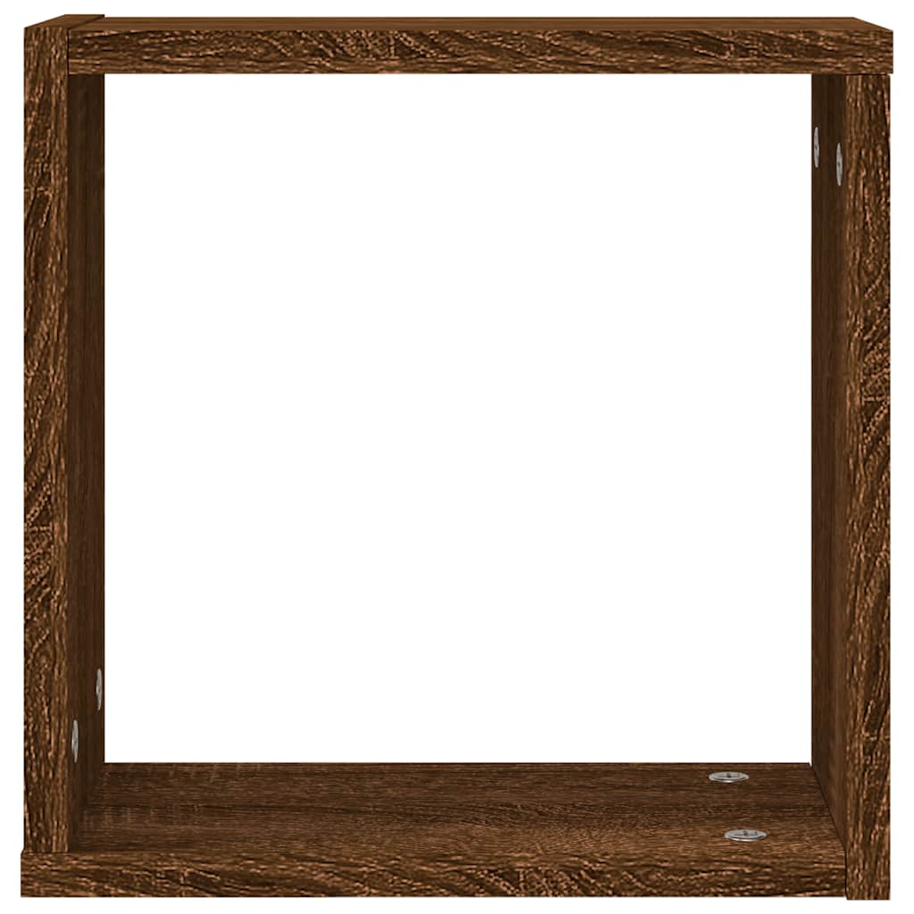 Mensole a Cubo 4 pz Rovere Marrone 30x15x30 cm