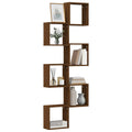 Mensole a Cubo 6 pz Rovere Marrone 30x15x30 cm