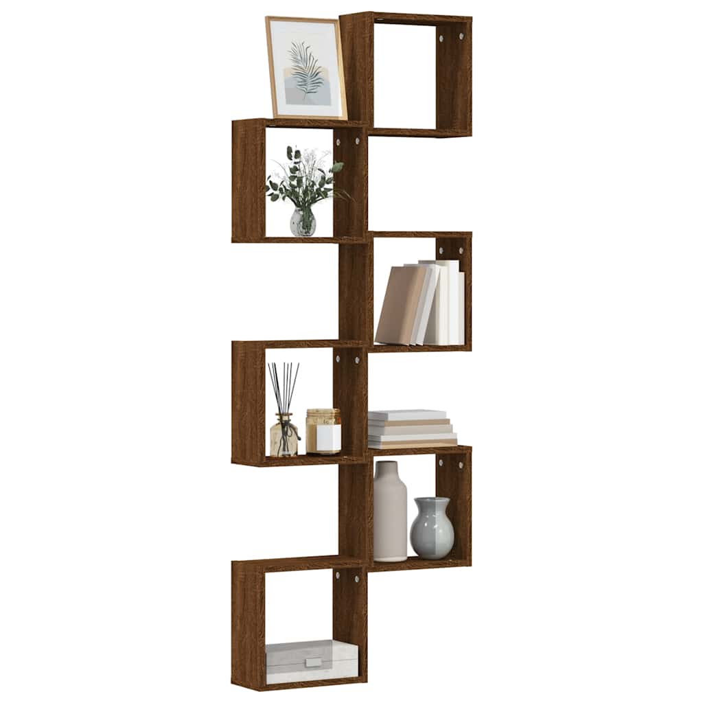 Mensole a Cubo 6 pz Rovere Marrone 30x15x30 cm