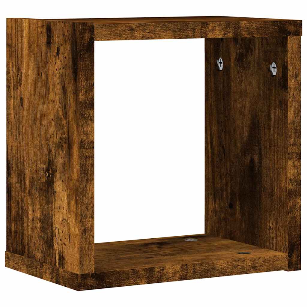 Scaffali da parete 4 pcs Rovere fumé 26 x 15 x 26 cm