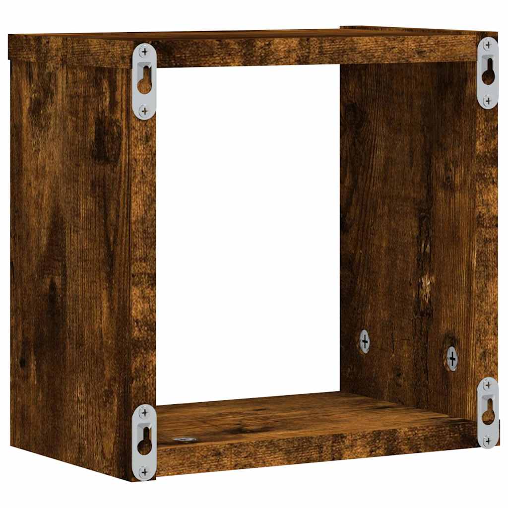 Scaffali da parete 4 pcs Rovere fumé 26 x 15 x 26 cm