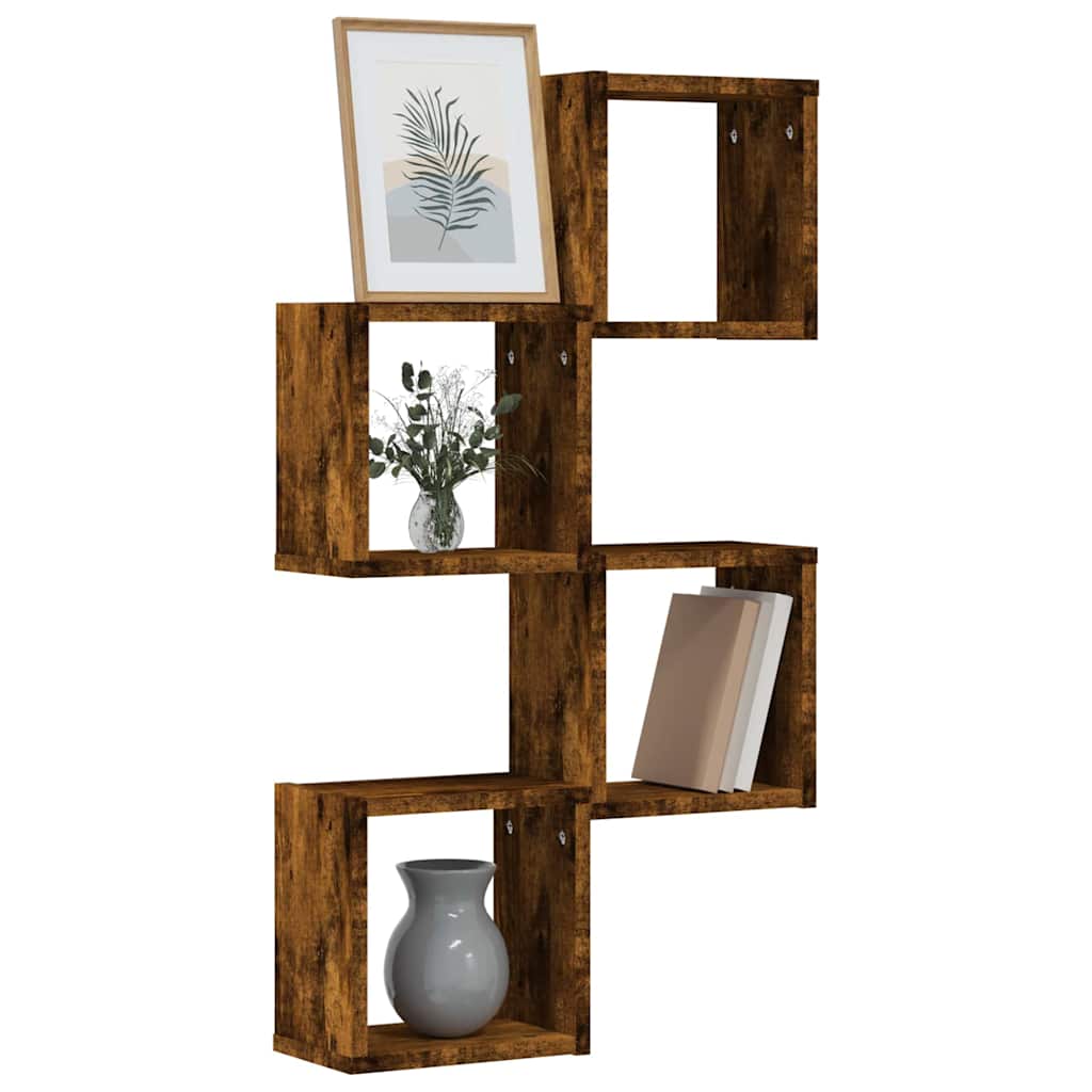 Scaffali da parete 4 pcs Rovere fumé 26 x 15 x 26 cm