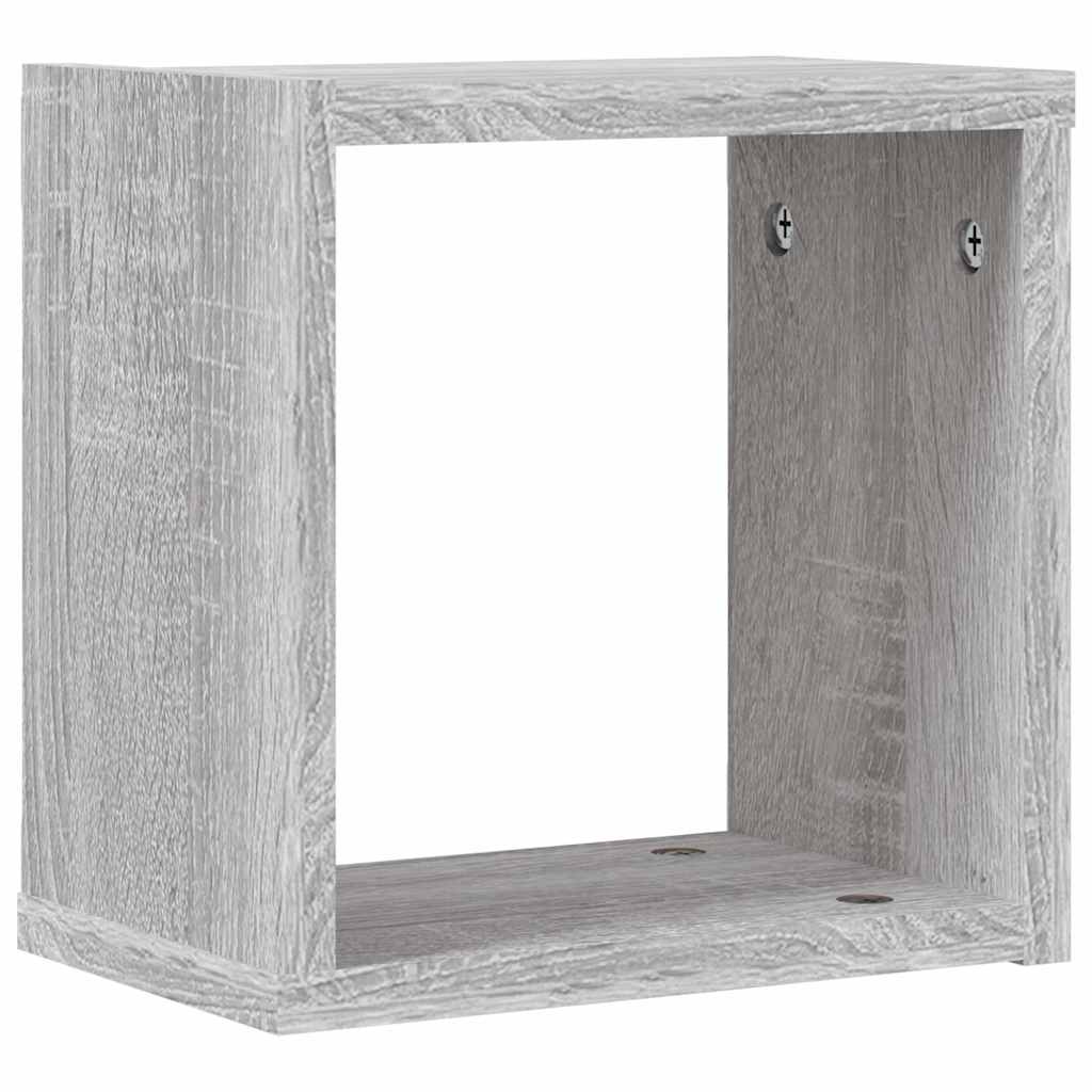 Scaffali da parete 2 pcs Grigio Sonoma 26 x 15 x 26 cm