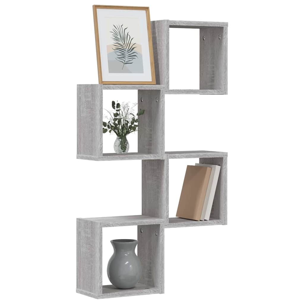 Scaffali da parete 4 pcs Grigio Sonoma 26 x 15 x 26 cm