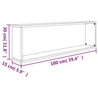 Mensole Parete Cubo 4pz Rovere Fumo 100x15x30 Legno Multistrato