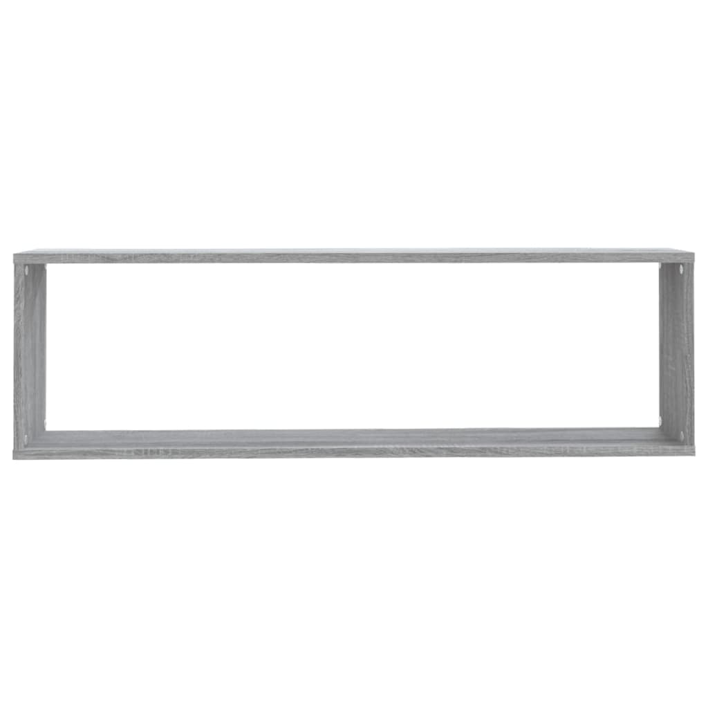 Mensole Cubo Muro 2pz Grigio Sonoma 100x15x30 Legno Multistrato